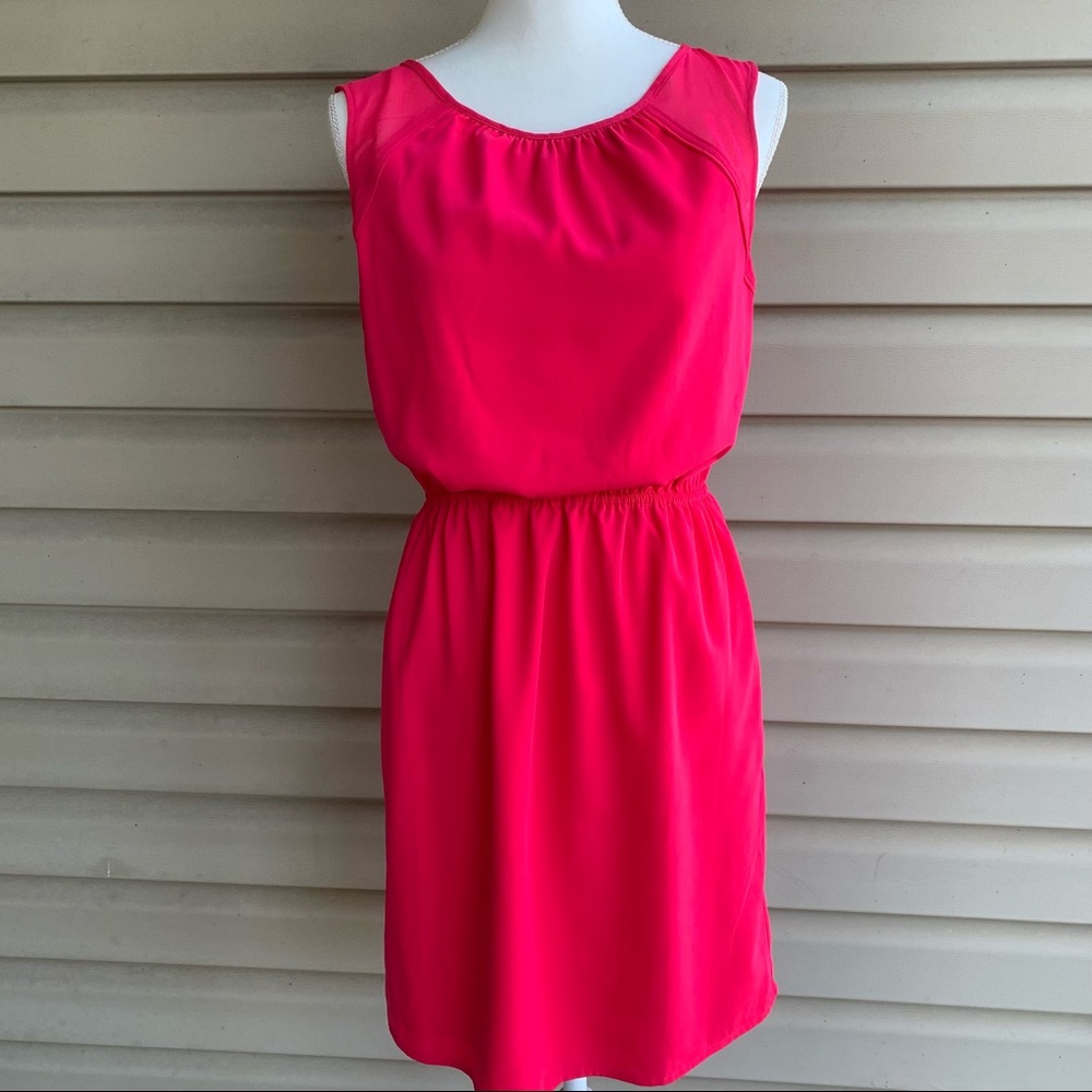 •Elorie• Semi Sheer Shoulder Panel Dress- Size Med